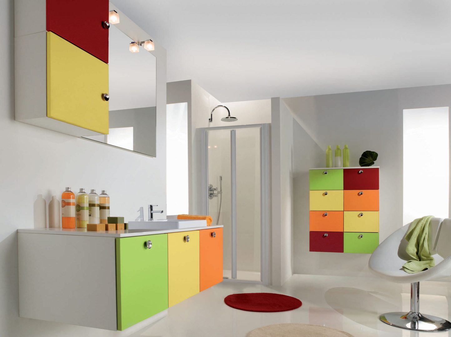 Muebles de baño coloridos