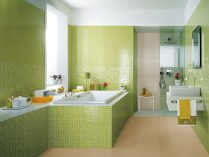Cuarto de baño original en verde