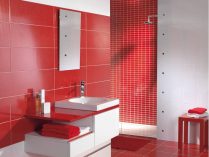 Mueble de baño moderno en rojo